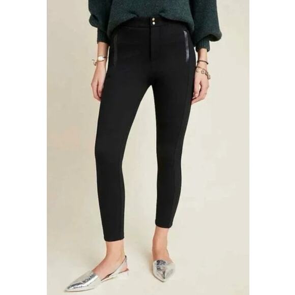 Anthropologie The Essential Slim Black Pant Size 0 NWT Dressy Trousers Tapered - Picture 1 of 13